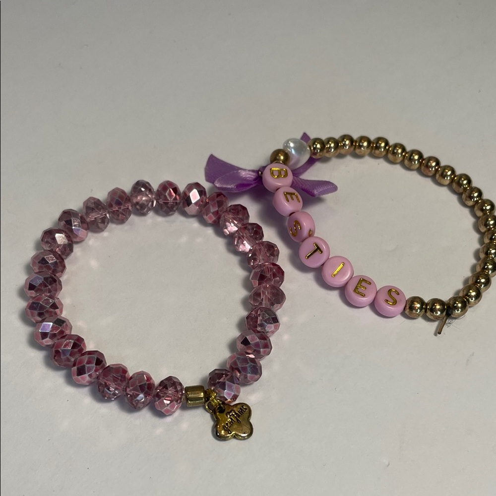 Pink and Gold Besties Bracelet Set